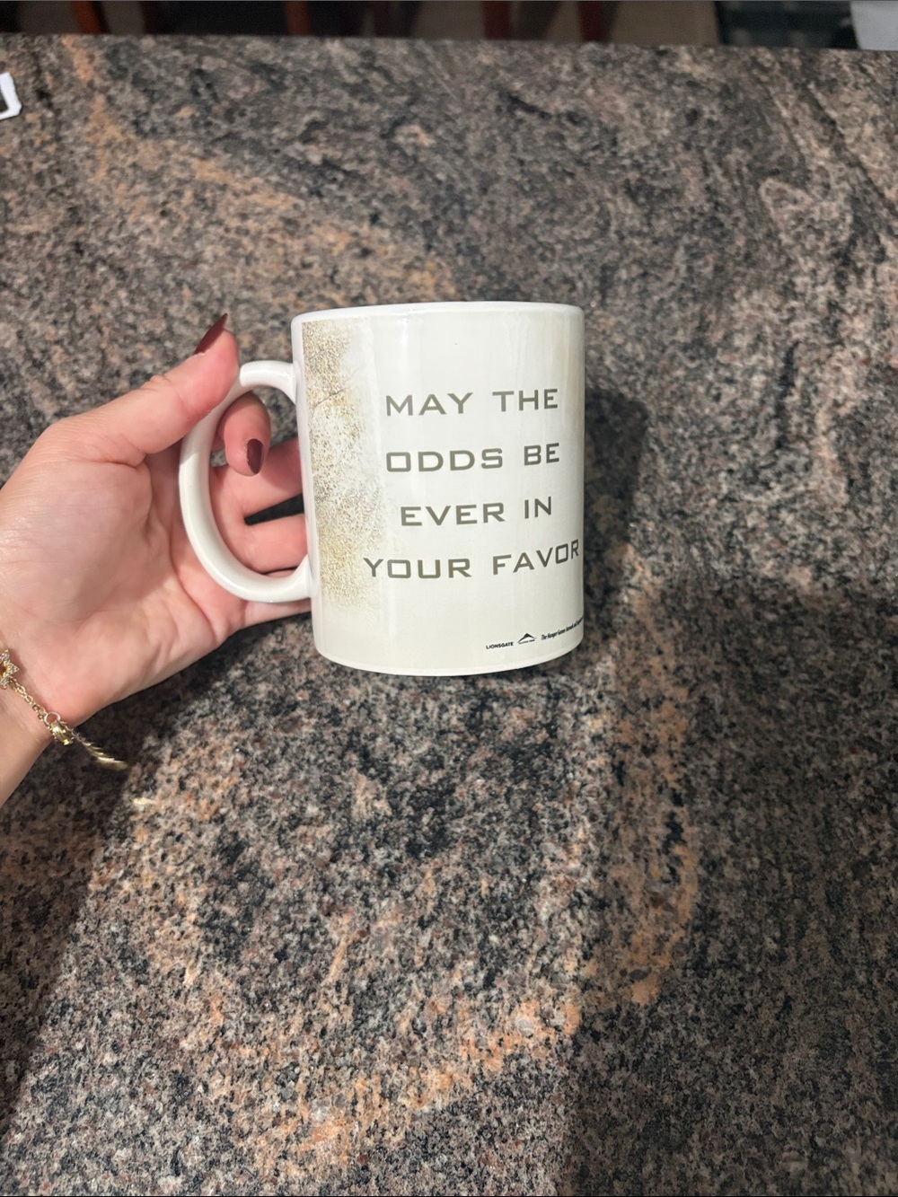 White 'May the Odds Be Ever in Your Favor' Ceramic Coffee Mug